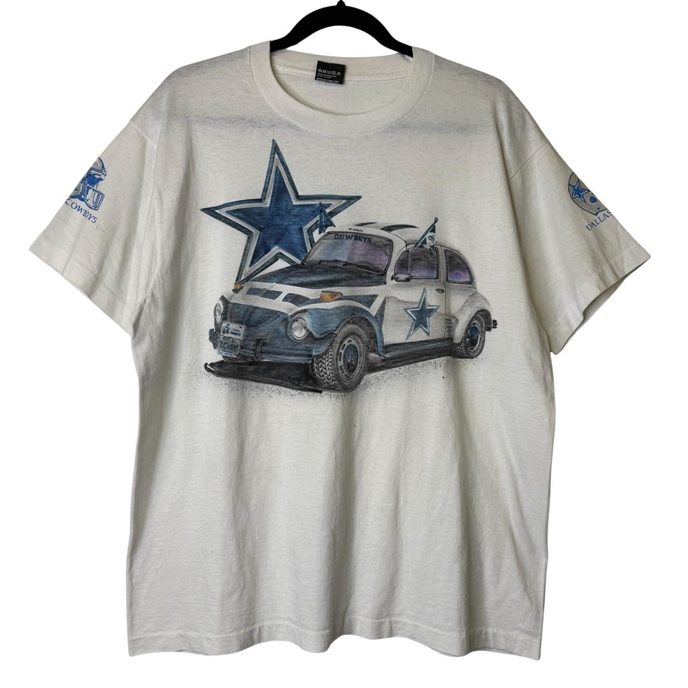 Vintage 90s Dallas Cowboys VW Volkswagen Beetle T-Shirt Sz XL Rare NFL Football